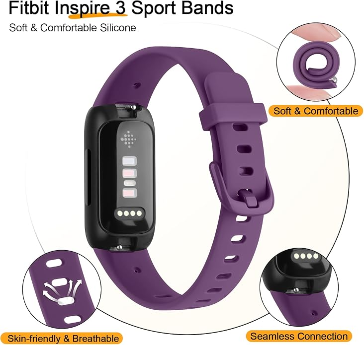 AK Band Compatible with Fitbit Inspire 3 Bands for Women Men, Adjustable Replacement Sport Wristbands Straps for Fitbit Inspire 3 Fitness Tracker