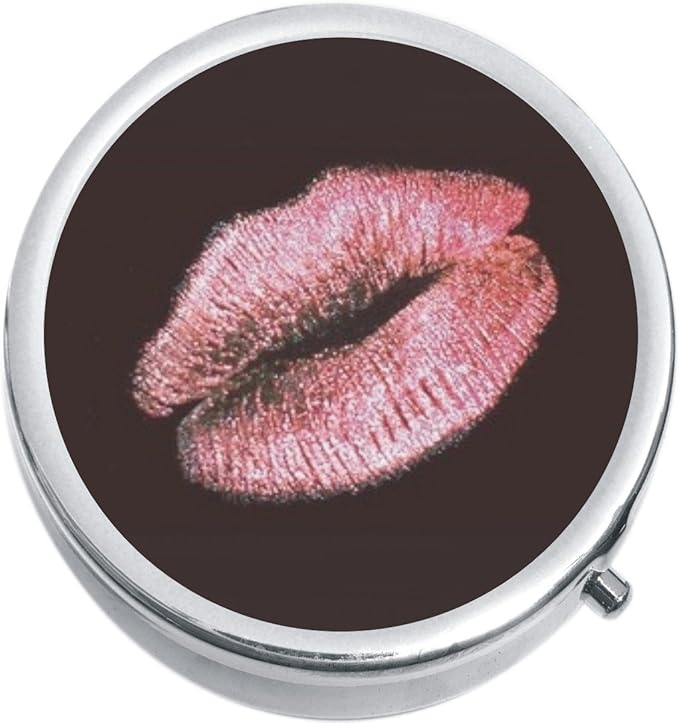 Pink Glitter Lips Medicine Vitamin Pill Box