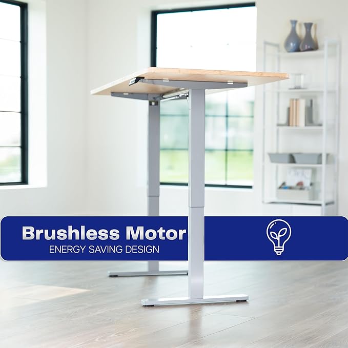 VIVO Electric Stand Up Desk Frame Workstation, Frame Only with 220 lbs Capacity, Brushless Motor Standing Height Adjustable Legs with Memory Controller, Gray, DESK-V100EGY