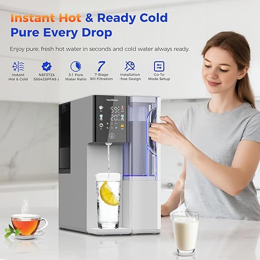 CT910WP Pure Water Pitcher 1.2L/40.6oz, for CT910G CT910GH C5 Countertop RO System (Gray)