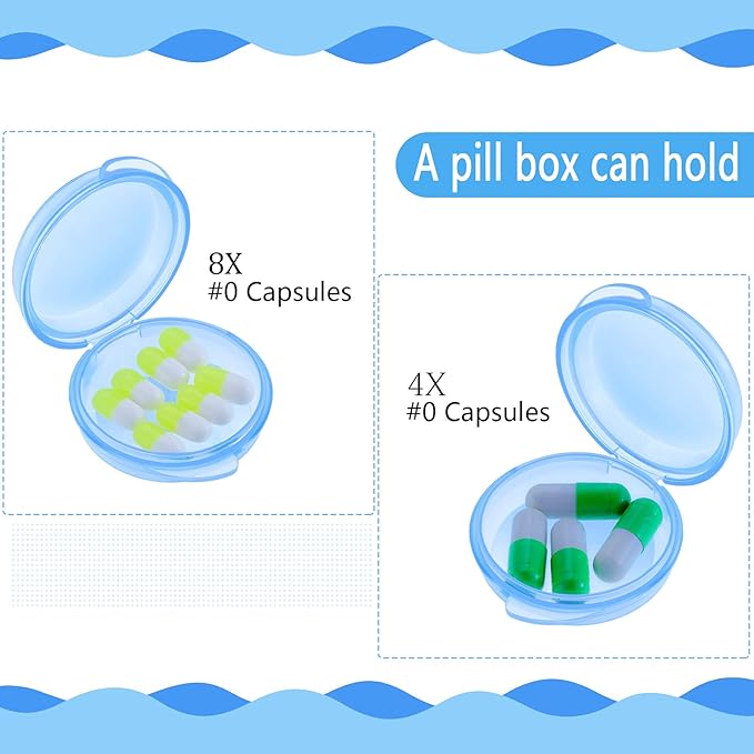 Patelai 6 Packs Small Pill Organizer Box, Travel Pill Container Portable Daily Mini Medicine Case Holder for Pocket Purse Briefcase Cod Liver Oil Jewelry Beads Earplug Storage Box(Blue, Green, Yellow)