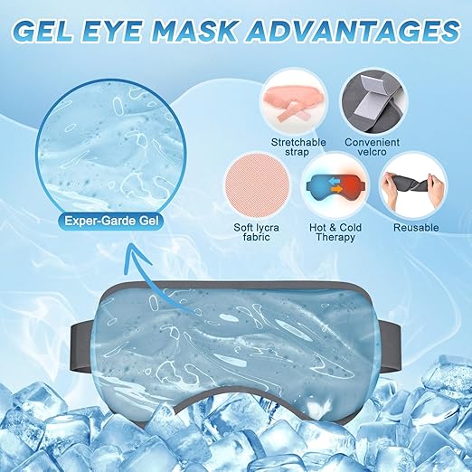 Product Image Full Finger Arthritis Ice Glove for Men&Women and 2Pack Gel Cooling Eye Mask, Reusable Cold Eye Masks for Sleep Hot&Cold Therapy Compress Ice Pads for Puffiness