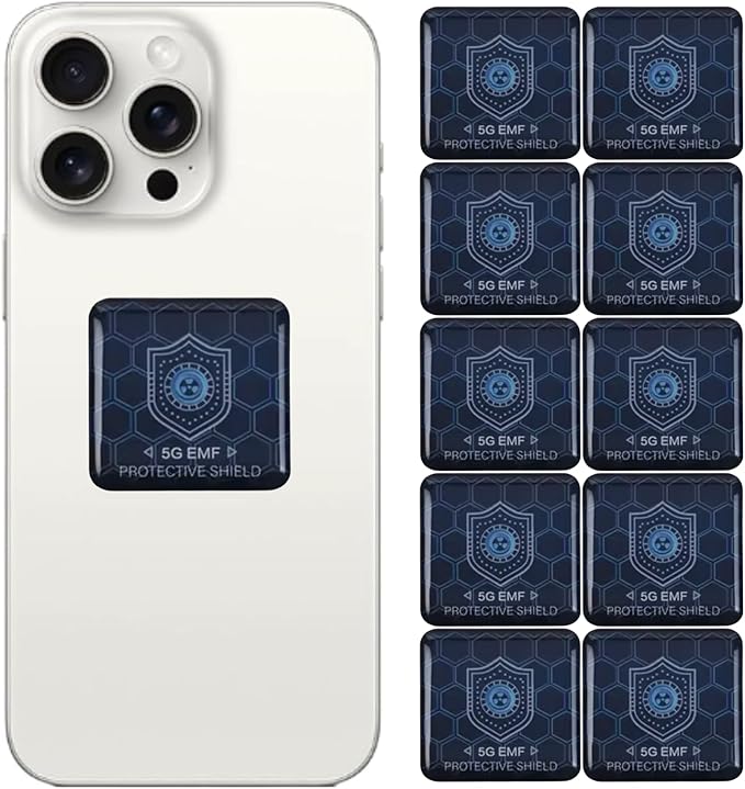 Bodywealth Chip for Cell Phone Stickers Blocker Neutralize Shield Protection from Cell Phones cased and Electronic Devices WiFi 5G Tablets Laptops Computers TV Monitors (10Pcs)