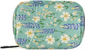Cute Green Bluebonnet and Daisies Cute Pill Organizer Weekly Travel Pill Box 7 Day Large Capacity Pill Dispenser Case with 8 Pill Container Daily Pill Box Organizer Vitamin Holder Pill Bottle