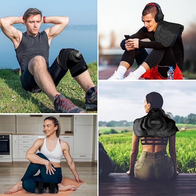 REVIX 20'' XXXL Reusable Ice Knee Wrap for Discomfort Reduction, Extra Large Cold Therapy Gel Pack for Knee, Back, Shoulder Relaxation and Post-Workout Recovery, Soft Plush Lining Cold Pack