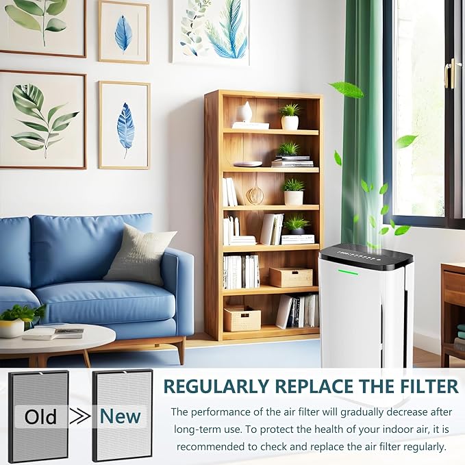 Air Filter Compatible with HEAPETS MPHELW-P339 Air Purifier,3-in-1,H13 Filter 3-Stage Filtration,2PACK