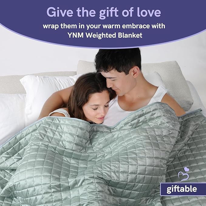YnM Cooling Weighted Blanket for Adults, 12lbs Heavy Bed Throw Comforter with 100% PE Fabric, Ideal for Hot Sleepers or Summer Days(48x72 Inches for Twin/Full Bed, 12 Pounds, Green)