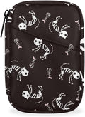 Halloween Skull Art Daily Pill Organizer Travel Medicine Container Holder Bag Small Weekly Pills Case Box 7 Day for Vitamin Supplement Medication
