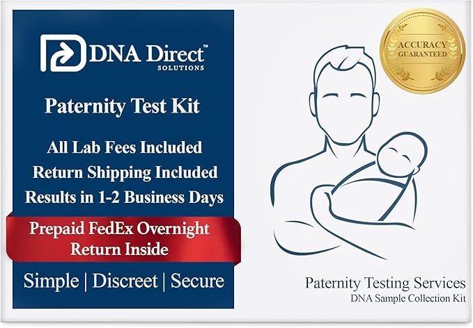 DNA Direct - Reliable At-Home Paternity Test for Child and Father, Fast and Dependable Paternity Test Results in 1-2 Days, All Lab Fees and FedEx Overnight Return Included