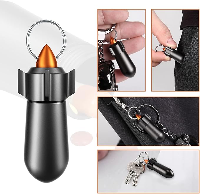 2 Packs Pill Keychain, Pill Case, Waterproof Pill Holder, Portable Pill Container, Aluminum Alloy, Single Chamber, Small Pocket Pill Box for Purse, Backpack, Medicine Bottle EDC for Outdoor Travel
