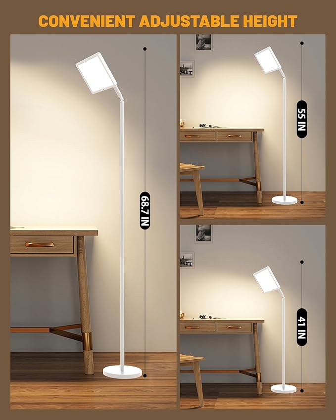 Sunlight Lamp, 12000 Lux Full Spectum Sun Lamp Natural Light Lamp for Home/Office/Morning Routine, 4 in 1 Mount, 5 Mode Adjustable 10 Brightess Levels, 5 Color Modes,Timer, Memory