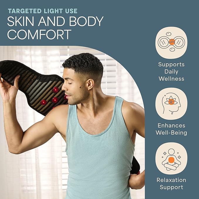 Lifepro Red Light Therapy Belt – Infrared Red Light Therapy for Body, Back Pain and Shoulder - 660nm & 850nm Near Infrared Heating Pad – Adjustable & Portable for Wellness & Relaxation