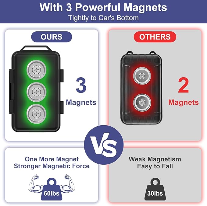 Yimaut Upgraded Magnetic Key Box for Under Car, Hide A Key Magnetic Car Key Hider with Faraday Bag, Waterproof, Black