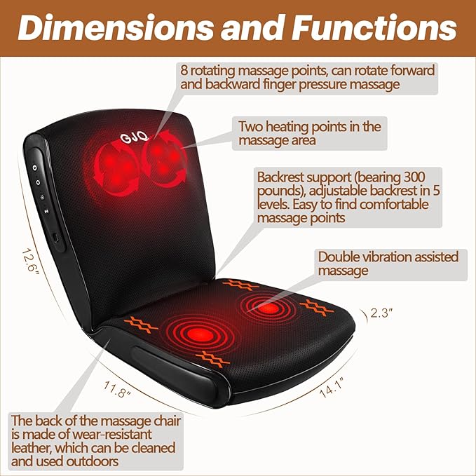 Multi functional massager Shiatsu Neck and Back Massager chair with Heat,massage chair full body for Pain Relief Deep Tissue,massage chair pad for Outdoors Home Office, Gifts for Women Men Parents