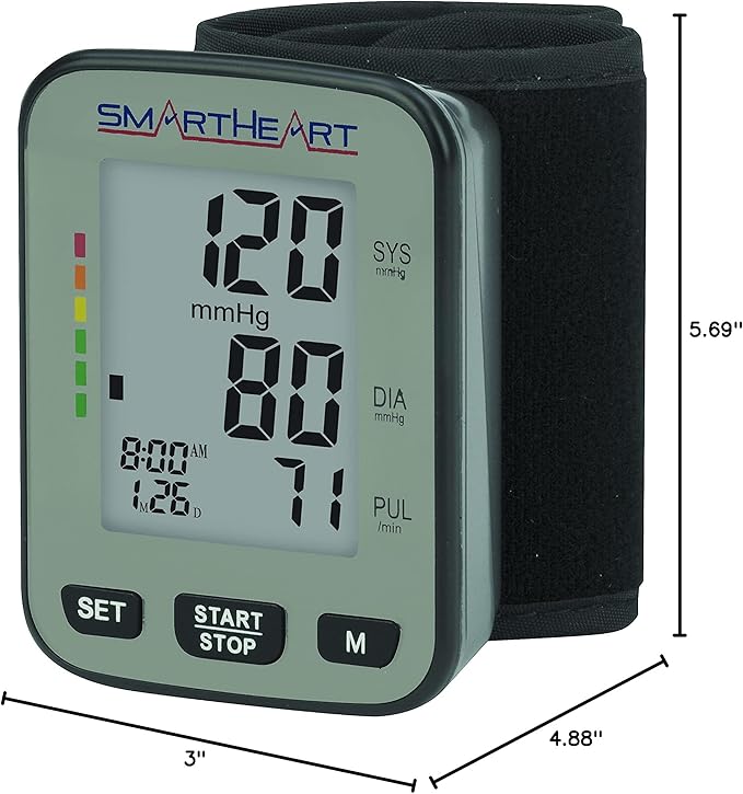 Smartheart Adult Cuff Arm Home Automatic Digital Blood Pressure Monitor Without Tube Black 1 Each
