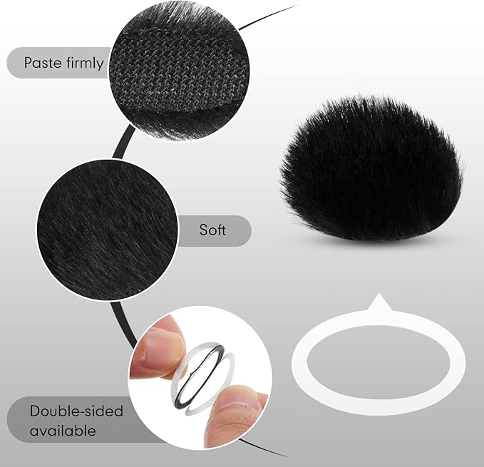 Nezyo 10 Pieces Camera Mic Windscreen Furry Camera Wind Muff Wind Cover Built in Microphone Outdoor Filter for DSLRs Mic Outdoor Windshield