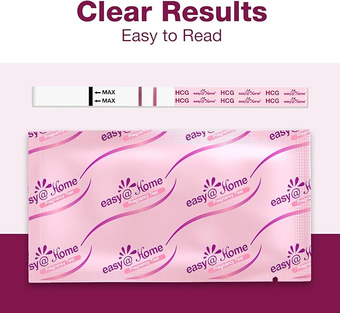 Easy@Home Pregnancy Test Strips Kit: 10 Pack hCG Test Strips - Early Detection Home Pregnancy Strips Bulk