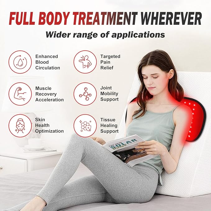 Red-Light-Therapy-for-Body,2026 Upgraded-4 Modes 5 Stage Power Medical-Grade TPU Mat for Body Pain Relief,20"x 9"Dual Wavelength Infrared Red Light Blanket LEDs