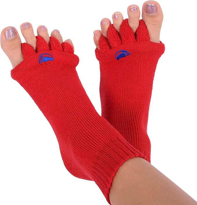 My Happy Feet Foot Alignment Socks with Toe Separators – Holiday Socks for Women & Men - Cozy Christmas Gift Idea