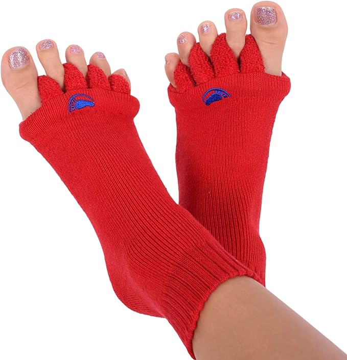 My Happy Feet Foot Alignment Socks with Toe Separators – Holiday Socks for Women & Men - Cozy Christmas Gift Idea