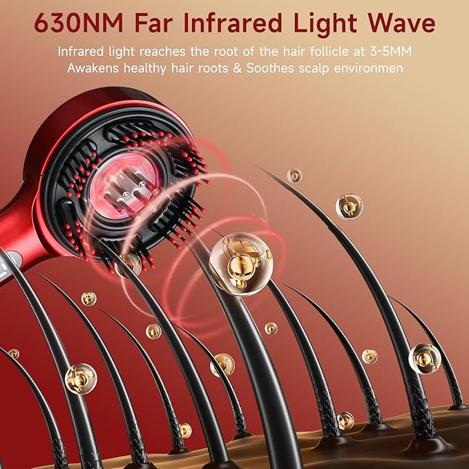 3-in-1 Electric Scalp Massage Comb, Hair Growth Oil Applicator,Portable Home Scalp Brush for Men and Women, Ipx7 Waterproof