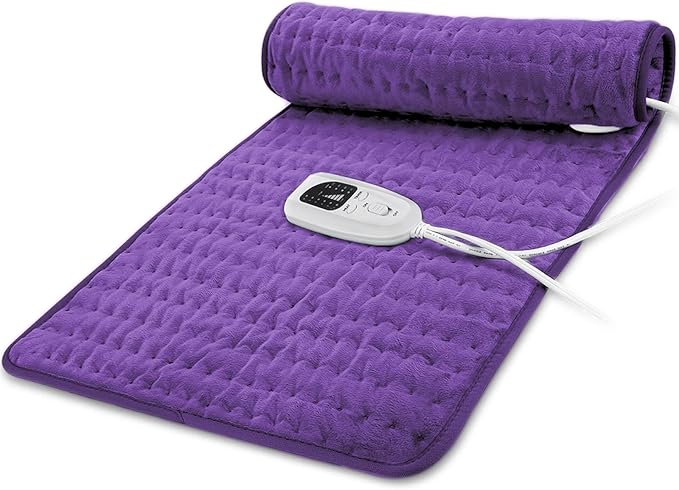 40"X20" Electric Heating pad with 6 Heat Settings, Auto Shut Off, Dry Electric Heating for Back Neck Knee Arms Legs Shoulder Heat Pads for Christmas Birthday Father's Day Mother's Day (Dark Purple)