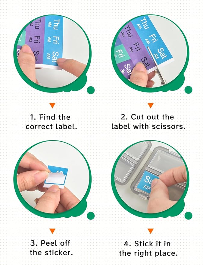 700 Pcs Medicine Labels Stickers for Pill Organizers DIY Pocket Pharmacy Labels & Medicine Reminder Stickers, Week Morning Evening Medication Instruction Labels for Pill Case Planners