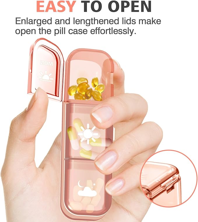 Travel Pill Organizer, 7 Day & Pill Organizer 3 Times A Day, 7 Day Pill Box - GloDeals Weekly Pill Organizer Daily Medicine Container Dispenser Case for Vitamin Fish Oil Supplement