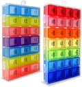 7 Days Pill Holder Organizer Tablet Box Weekly Medication Case Daily AM Morning Noon PM Night Container Compartments Detachable Dispenser (819 N 6018)