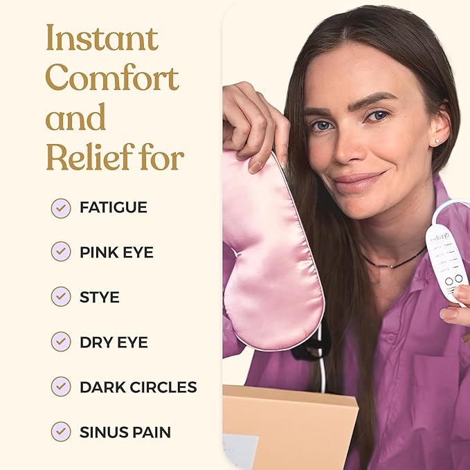 DiviniTi Heated Eye Mask - Moist Heat Warming Compress for Dry Eye Relief & Stye Treatment