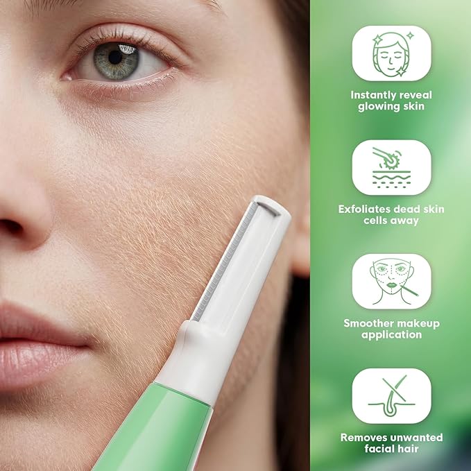 Sonic Dermaplane Razor for Women Face,Women’S Facial Exfoliation & Peach Fuzz Hair Removal System,Anti-Aging–3 Speeds–8 Dermaplaning Blades–Rechargeable,Sonic Dermaplaning Tool