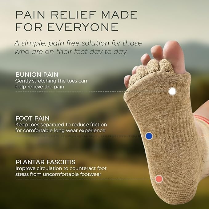 Toe Separator Socks,Foot Alignment Sock for Health Care, Pain Relief, Bunion Corrector, Breathable Toe Socks