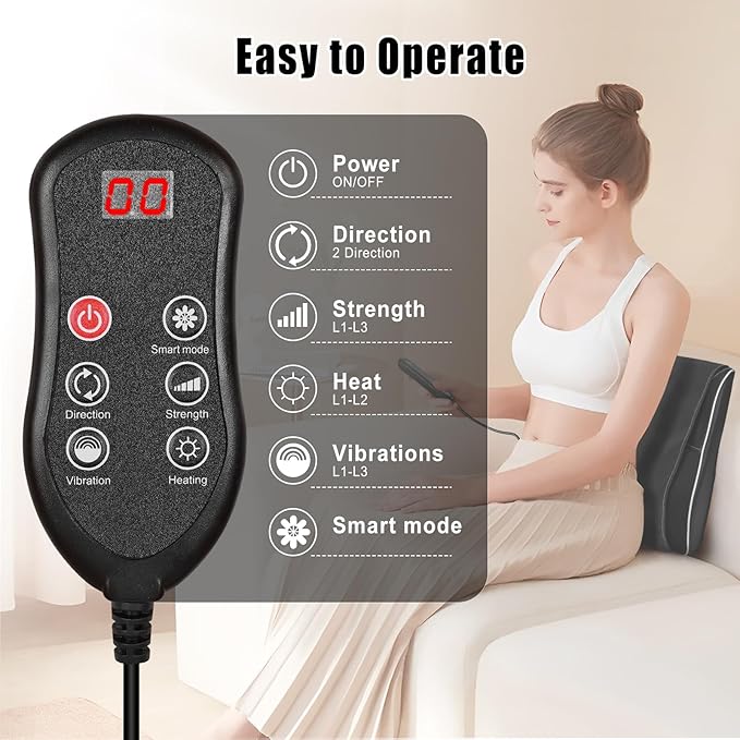 Shiatsu Neck and Back Massager with Heat,Neck Massager for Pain Relief deep Tissue,3D Kneading Massage Pillow for Back,Shoulder,Leg,Gifts for Mom,Dad,Women (Black)
