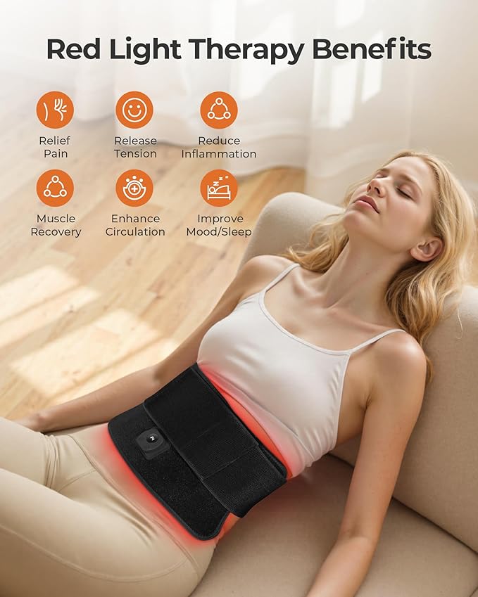 XASLA Red Light Therapy Mat, 660nm & 850nm Near Infrared Red Light Therapy for Body, 5000mAh Battery, Cordless Red Light Therapy Pad, 3 Light Intensity, Pulse Mode, Pain Relief, Improve Circulation