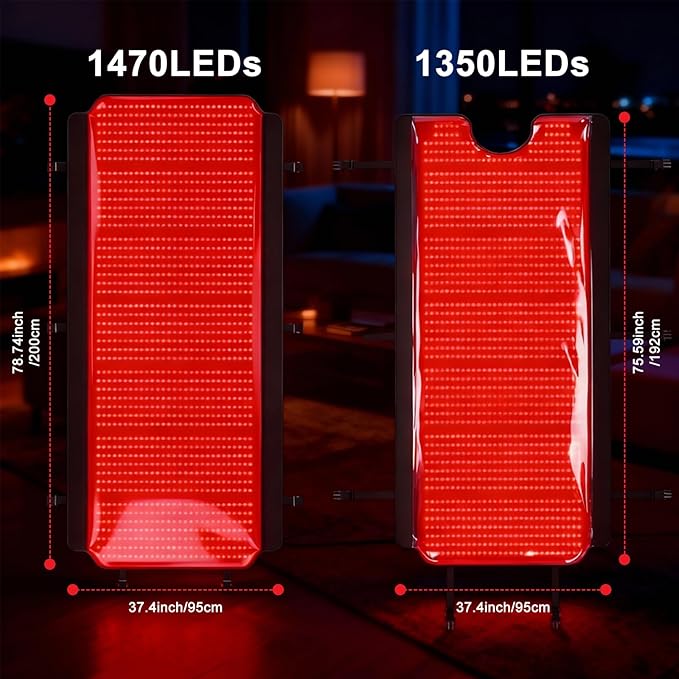 Full Body Red Light Therapy Mat, 78.7" * 74.8" Whole Red Light Therapy Pad for Body with 660nm & 850nm, 2820 LEDs redlight Blanket with Adjustable Timer & Intensity, Gifts for Women, Men, and Pets