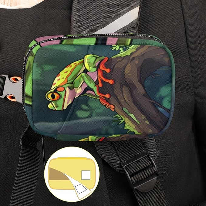 Cartoon Cute Frog Travel Pill Organizer Bag Portable Weekly Pill Box Travel Medicine Organizer 7 Day Pill Case with Zipper for Daily Travel Family Business