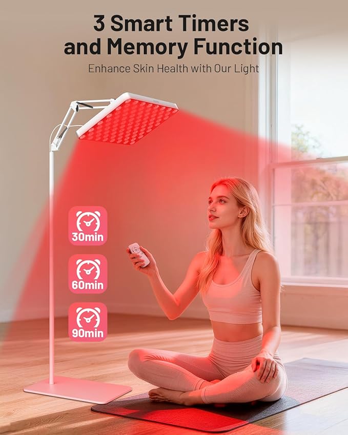 SUXIO Red Light Therapy for Face & Body, 165 Red LED Therapy Lamp, Red Light Therapy Panel with Remote, Deep 660nm - 820nm Near Infrared Light Therapy for Body
