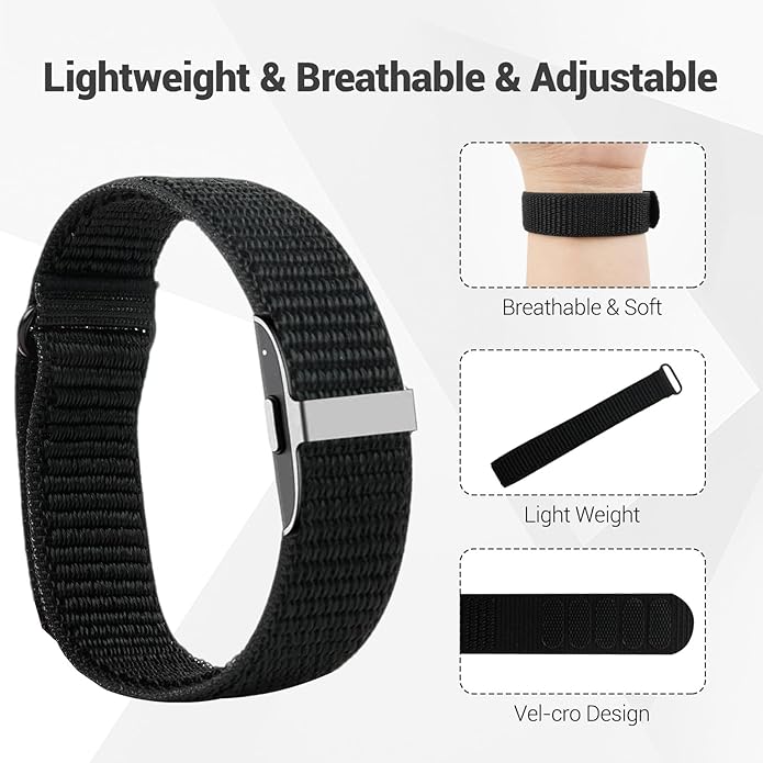 Nylon Loop Replacement Strap Compatible with Hume Health Band, Soft Breathable Adjustable Sport Wristband for Fitness Tracker, Women & Men