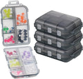 10 Grids Pill Cases Small Pill Organizer Box Weekly Travel Pill Organizer Portable Pocket Pill Case Holder Plastic Waterproof Container Box for Purse Pills Vitamin Fish Oil Daily Travel Use (4 Pieces)