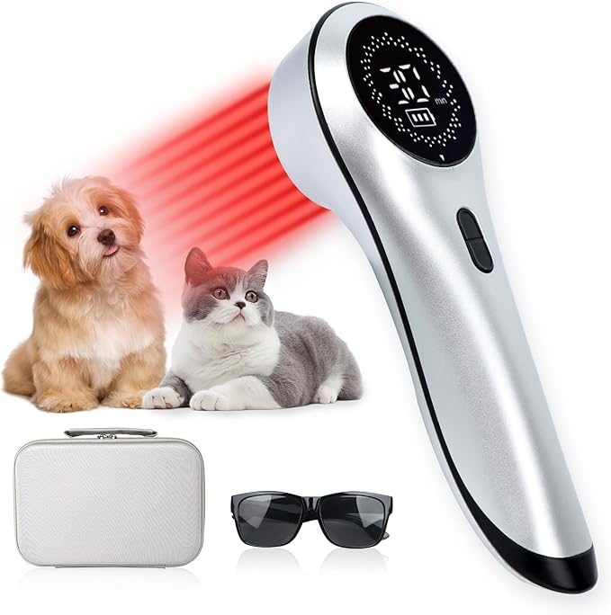 Infrared Red Light Therapy for Pet, Ariysah Cold Laser Therapy Device with Magnetic Cover, Home Handheld Light Therapy Device, Suitable for Body Pain Relief, Gifts for the Elderly(3*808nm+13*650nm)