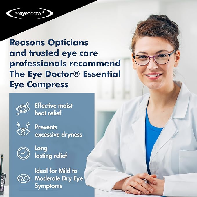 The Eye Doctor Essential – Hot Eye Compress Heat Bag for Dry Eye, Blepharitis and MGD - Safe to Heat in a Microwave – Hot and Cold Eye Compress