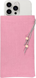 EMF Cell Phone Sleeve fo Phone Pouch, High-Shield EMF Blocking Pouch, 100% Silver Fibers forDigital Security, Signal Blocking, Anti-EMP Radiation Bag for Privacy Protection. (Pink)