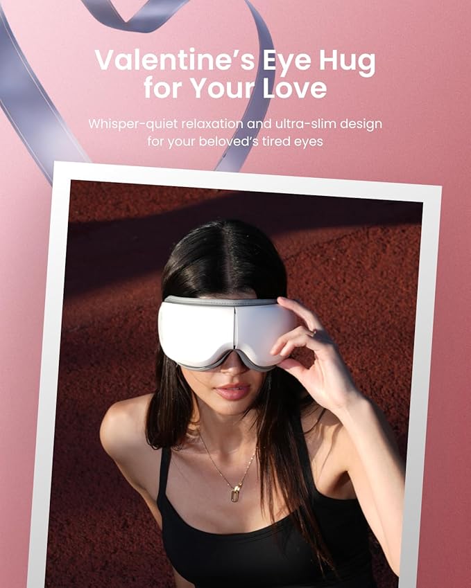 RENPHO Ultra-Quiet Eye Massager with Heat, Lightweight Eye Mask for Migraines, FSA Eligible HSA Face Massager for Dry Eyes Relax Reduce Strain Improve Sleep Eyeris Zen, Mothers Day Birthday Gifts