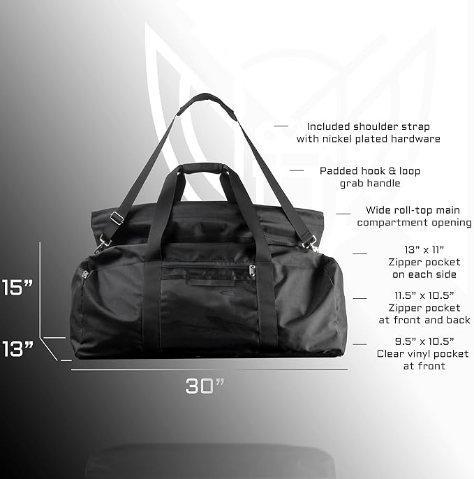 Xtreme Sight Line ~ Xecutive Transport Faraday Duffel Bag for Military Use ~ MOLLE System ~ Computer Towers and Other Large Electronics ~ Data Security ~ Tracking/Hacking Defense ~ Silver