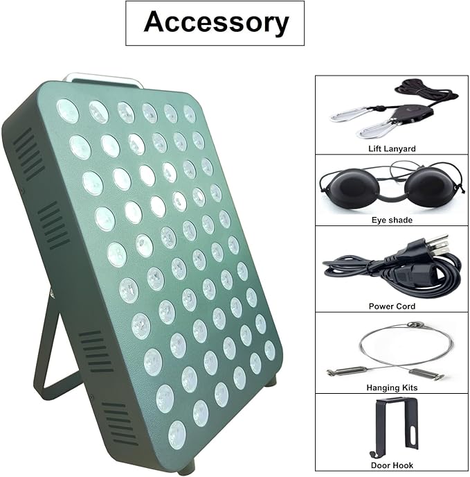 Red Light Therapy Device，Full-Body Light Therapy Panels with 60pcs Dual Chips LEDs，660nm and 850nm Red and Near Infrared ，Therapy for Body Relief，Skin Health