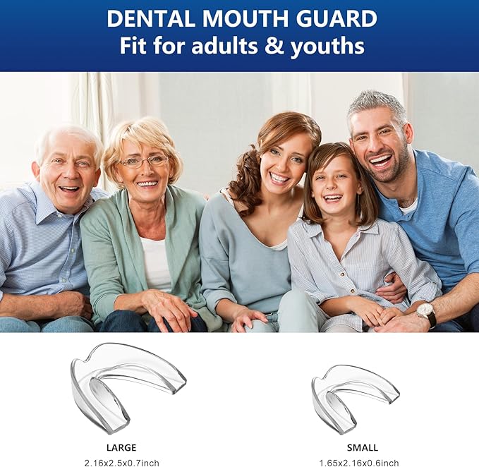 Mouth Guard for Sleeping, 8 PCS Mouthguard for Grinding & Clenching Teeth at Night, Night Guards for Grinding of Teeth, Dental Bite & Boil Guard with 12 Cleaning Tablets