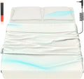 HLLBLL® Grounding Bedding Sheet Set, Bed Sheets and Pillowcase Set, 90% Organic Cotton+10% Pure Silver Organic Fitted Grounded Sheet for Improved Sleep, Pain Relief (White, (78 * 80.2 * 15inch))