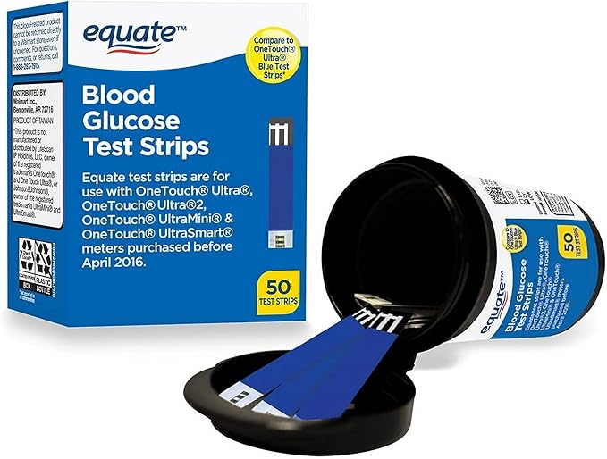 Blood Glucose Test Strips, 50 Count | Ideal for Glucose Monitor Kit, Diabetes Testing | Compatible with OneTouch Meters | Reliable Readings | Accurate & Easy to Use | High Accuracy Strips