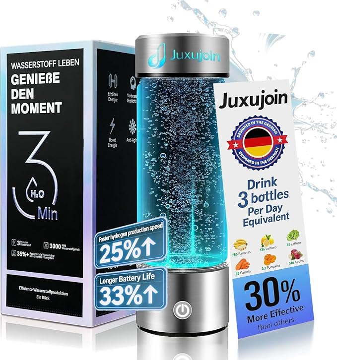 New Upgrade Hydrogen Water Bottle Generator【Industry TOP - 24-Hour Hydrogen Lock】【NO.1 Double Hydrogen Content】| 0 Chlorine & 0 Ozone | 100% Leak-Proof Seal, Sports Hydrogen Water Bottle