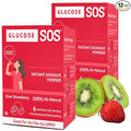 Glucose SOS Powder Packets with Natural Dextrose, Fast-Absorption That Instantly Dissolves in Your Mouth with No Water Needed, Kiwi Strawberry 12 Servings